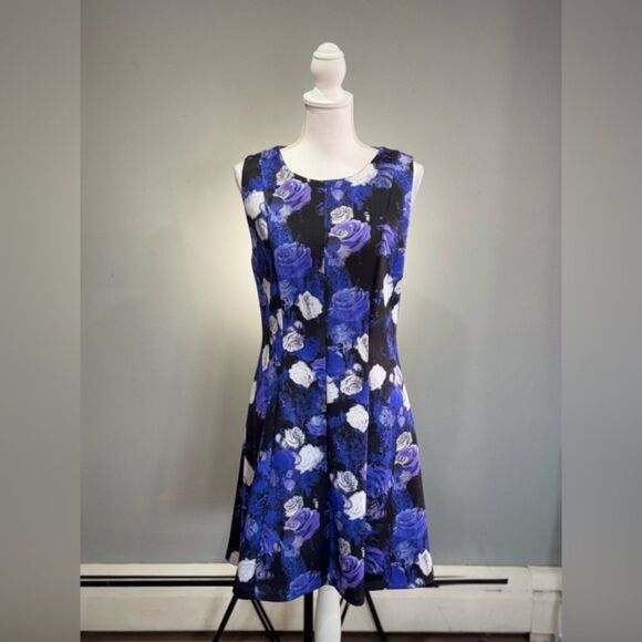 CLEARANCE! Purple Floral Cynthia Rowley A-Line Dress Size 8 EUC - Picture 1 of 5